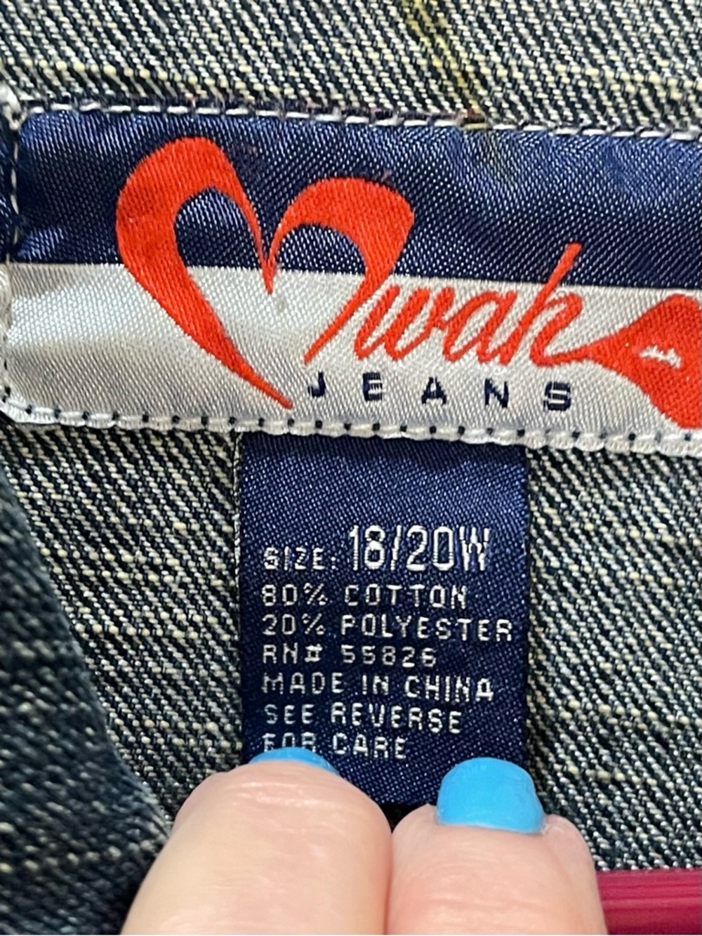 Mwah Embroidered Jean Jacket Size 18/20W - Picture 3 of 9